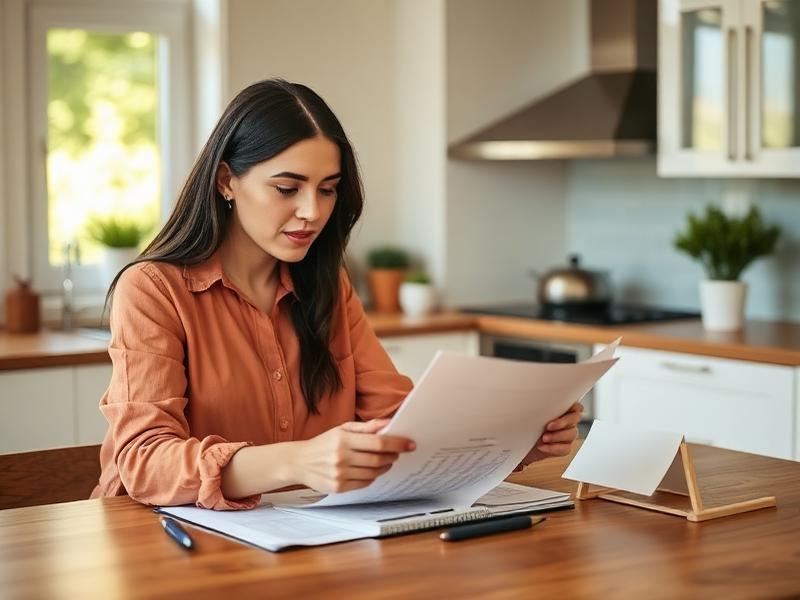 Donna che analizza documenti finanziari